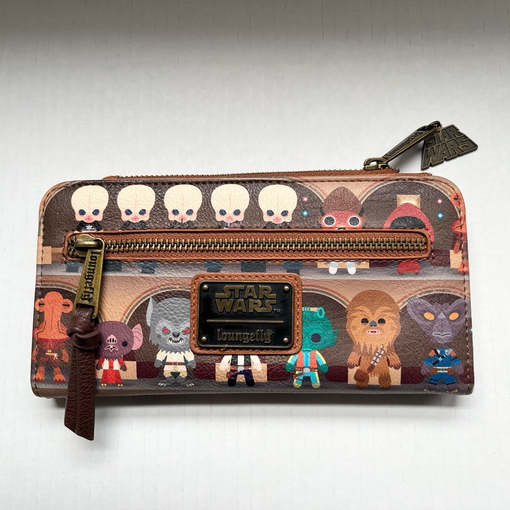 Loungefly X Star Wars Catina Scene Bifold Wallet. Top Zip, Multiple Pockets. - Picture 2 of 11